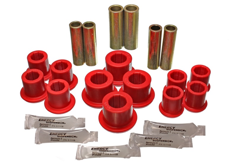 Ford F-250 Leaf Spring Bushing Set - Rear - Energy Suspension - Hyper-Flex Performance Polyurethane - Red - `97-`03
